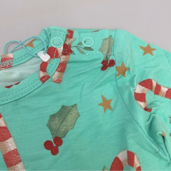 NWT - Posh Peanut Peppermint Long Sleeve Basic Ruffled Romper 9-12 Months - Picture 9 of 12